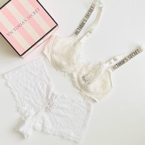 34C SMALL Victoria’s Secret white bra set